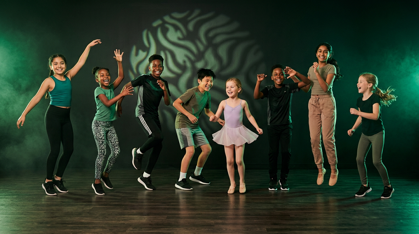 Children enjoying a dance class together